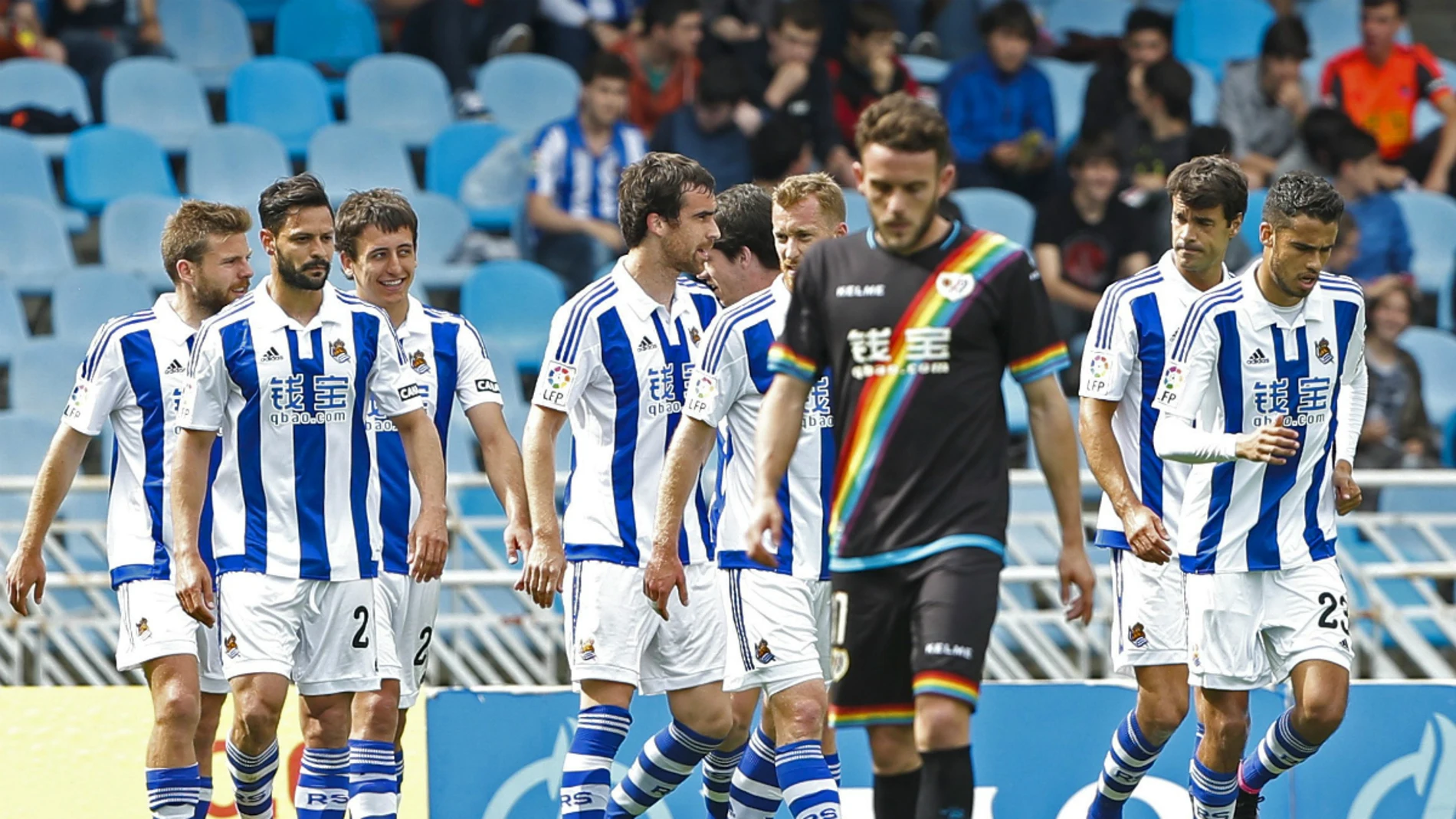 La Real Sociedad celebra un gol ante el Rayo La Real Sociedad celebra un gol ante el Rayo