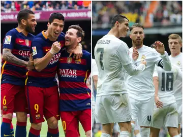 Madrid y Barcelona celebran un gol ante Espanyol y Valencia Madrid y Barcelona celebran un gol ante Espanyol y Valencia