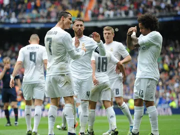 Cristiano celebra un gol del Real Madrid Cristiano celebra un gol del Real Madrid