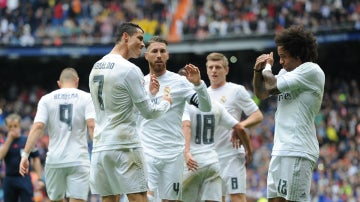 Cristiano celebra un gol del Real Madrid