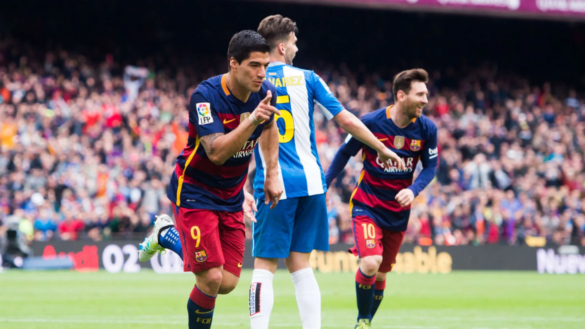 Luis Suárez celebra un gol ante el Espanyol Luis Suárez celebra un gol ante el Espanyol