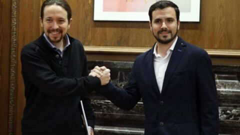 Pablo Iglesias y Alberto Garz&oacute;n