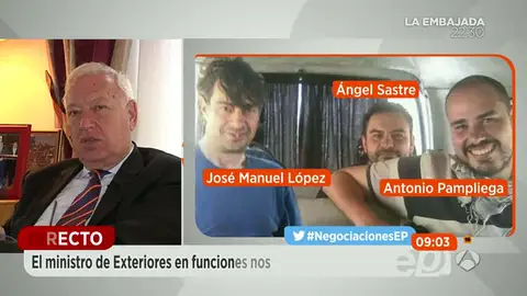 Frame 129.230425 de: Margallo confiesa que sintieron "cierta tranquilidad" al saber que los secuestradores de los periodistas eran de la filial de Al Qaeda Frame 129.230425 de: Margallo confiesa que sintieron "cierta tranquilidad" al saber que los secuestradores de los periodistas eran de la filial de Al Qaeda