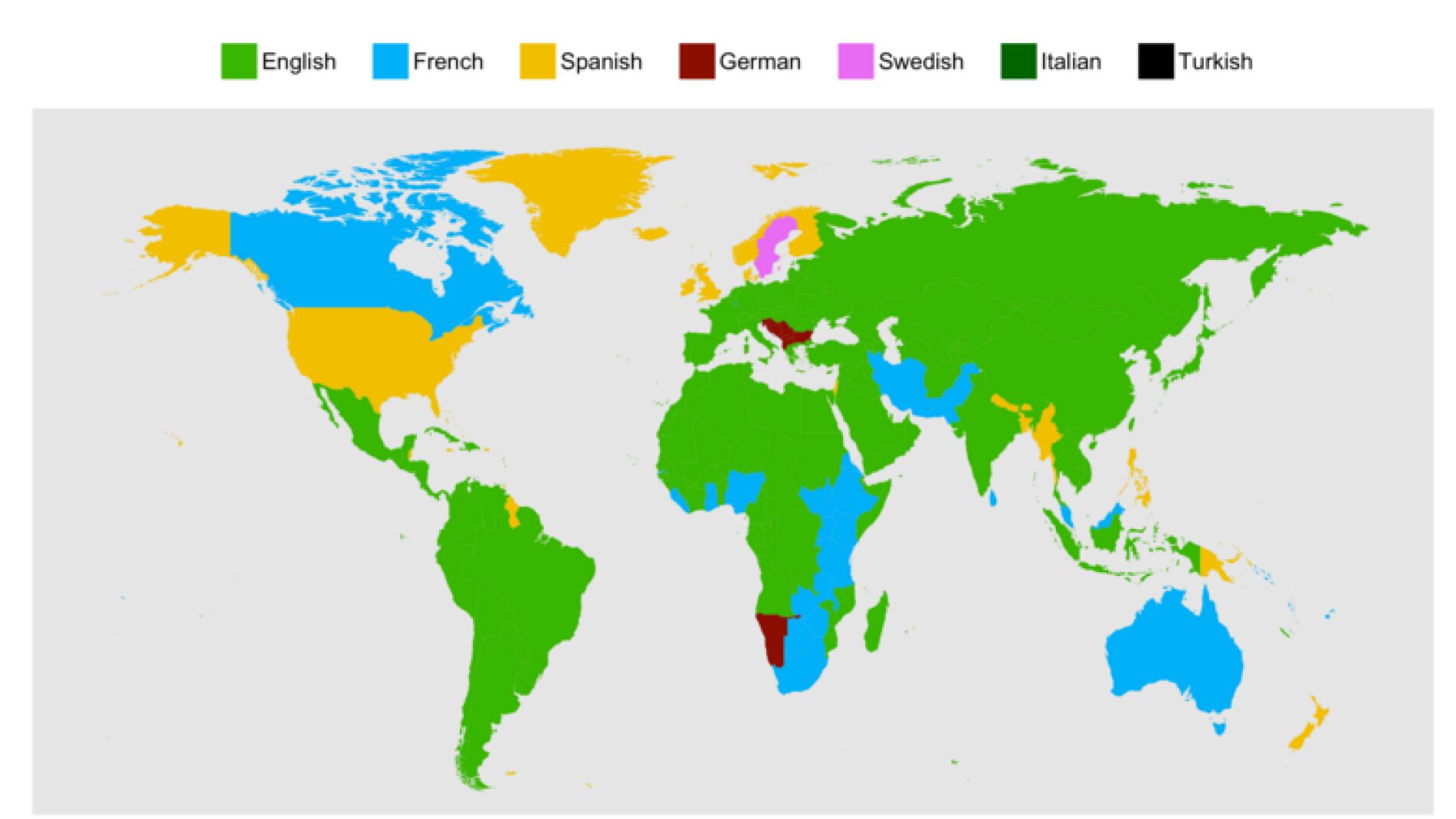 El mapa del mundo seg&uacute;n los idiomas que estudiamos