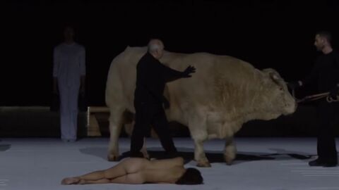 Frame 45.321104 de: Pol&eacute;mica por la presencia de un toro en una &oacute;pera en el Teatro Real