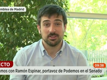 Frame 22.413813 de: Ramón Espinar: "Tenderemos la mano al PSOE hagan lo que hagan en el Senado"
