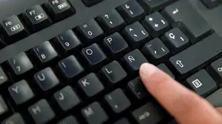Teclado de un ordenador. Vista del teclado de un ordenador.
