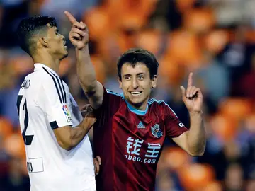 Oyarzabal celebra su gol en Mestalla Oyarzabal celebra su gol en Mestalla