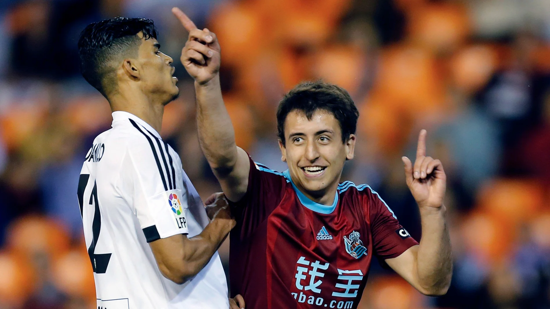 Oyarzabal celebra su gol en Mestalla Oyarzabal celebra su gol en Mestalla
