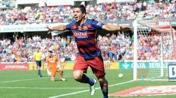 Luis Suárez celebra el segundo tanto de su equipo