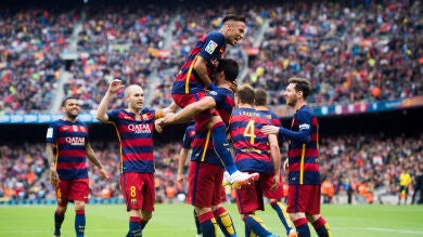 Así celebró el Barcelona el título de Liga en Los Cármenes