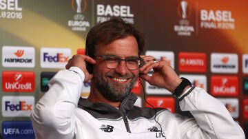 Jurgen Klopp en rueda de prensa previo a la final de la Europa League