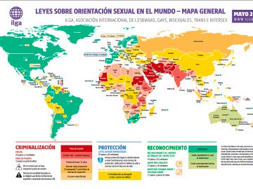 Mapa sobre leyes de orientación sexual en el mundo.