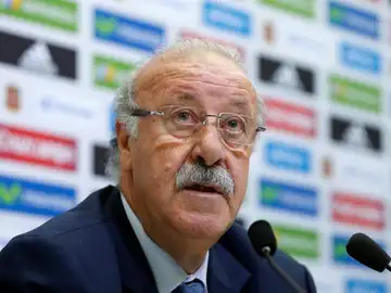 Vicente del Bosque en rueda de prensa Vicente del Bosque en rueda de prensa