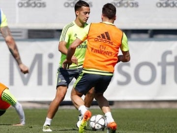 Lucas Vázquez se ejercita en Valedebebas