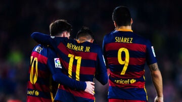 Neymar, Messi y Luis Suárez, en un partido del Barcelona