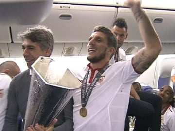 El Sevilla festejando el título de la Europa League
