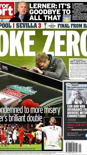 Portada de 'Mirror Sport' Portada de 'Mirror Sport'