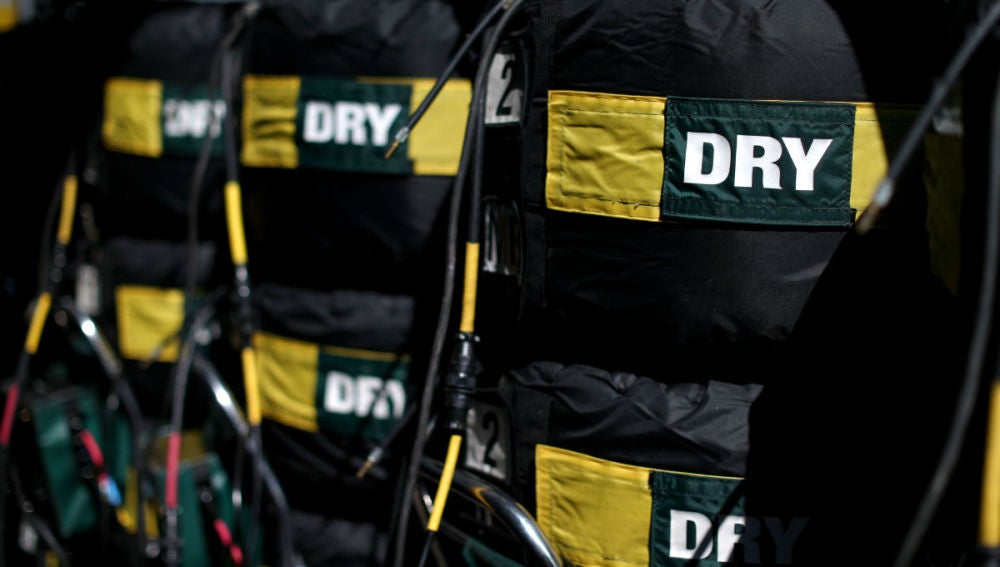 Neumáticos apilados en el trazado de Hungaroring