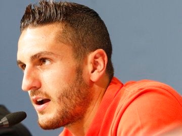 Koke, en rueda de prensa