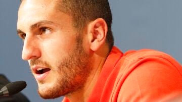 Koke, en rueda de prensa