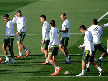 El Real Madrid en el entrenamiento previo a la fnal de Champions El Real Madrid en el entrenamiento previo a la fnal de Champions