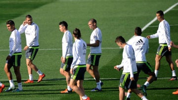 El Real Madrid en el entrenamiento previo a la fnal de Champions