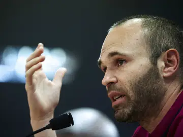 Iniesta, en rueda de prensa Iniesta, en rueda de prensa