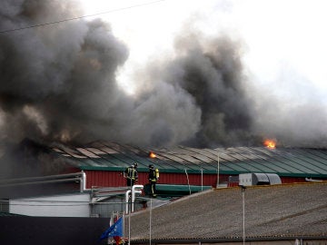 Incendio en una fábrica de León