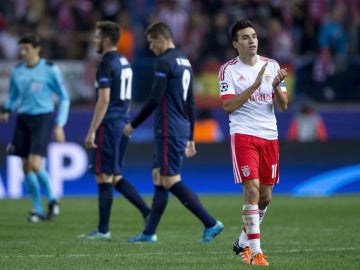 Gaitán, en el partido de Champions ante el Atlético