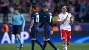 Gaitán, en el partido de Champions ante el Atlético