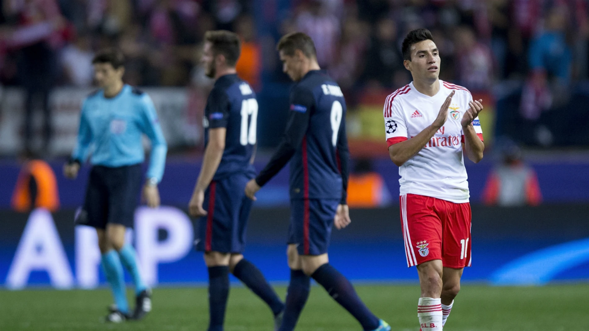 Gaitán, en el partido de Champions ante el Atlético Gaitán, en el partido de Champions ante el Atlético