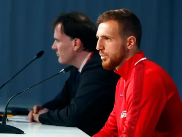 Oblak, en rueda de prensa Oblak, en rueda de prensa