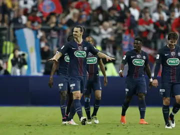 Ibrahimovic celebra un gol con el PSG Ibrahimovic celebra un gol con el PSG