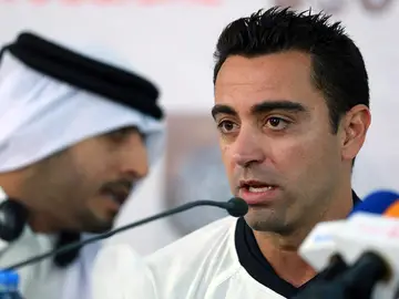 Xavi Hernández con su club Al-Sadd de Qatar Xavi Hernández con su club Al-Sadd de Qatar