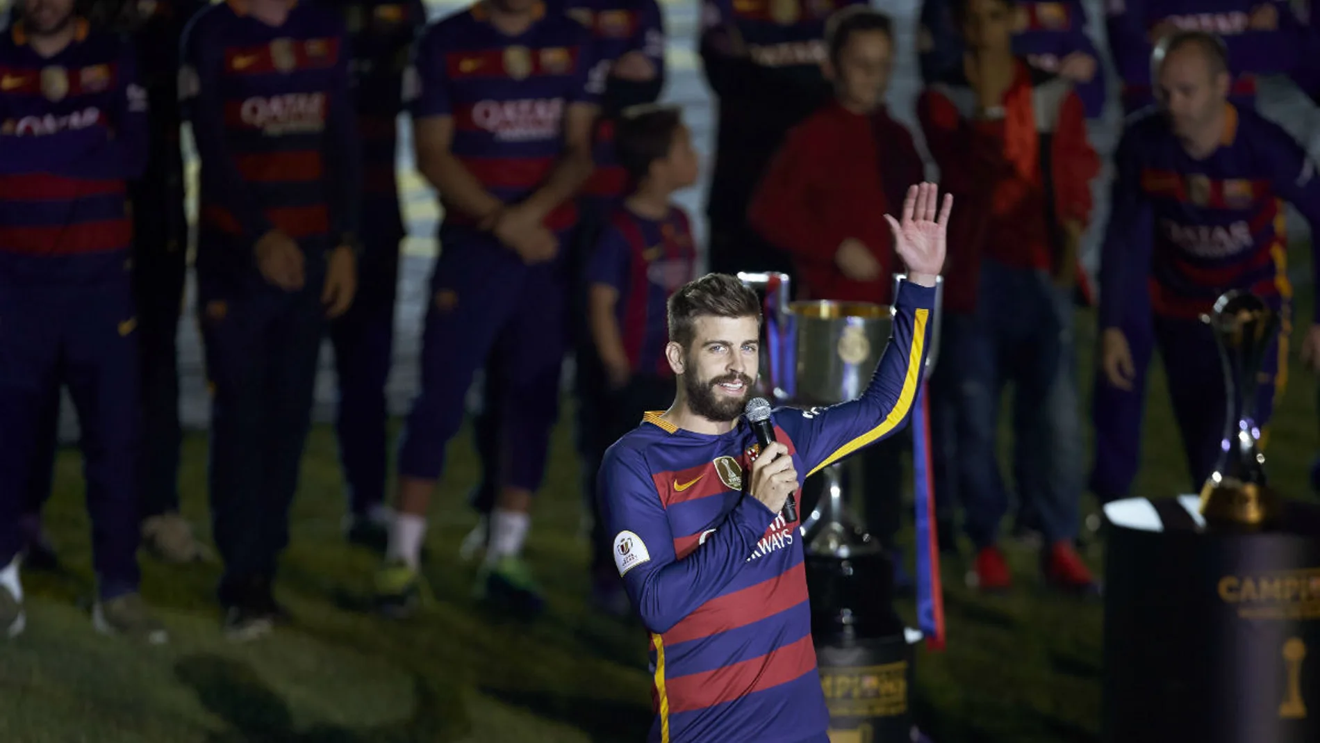 Piqué, en la fiesta del Camp Nou Piqué, en la fiesta del Camp Nou