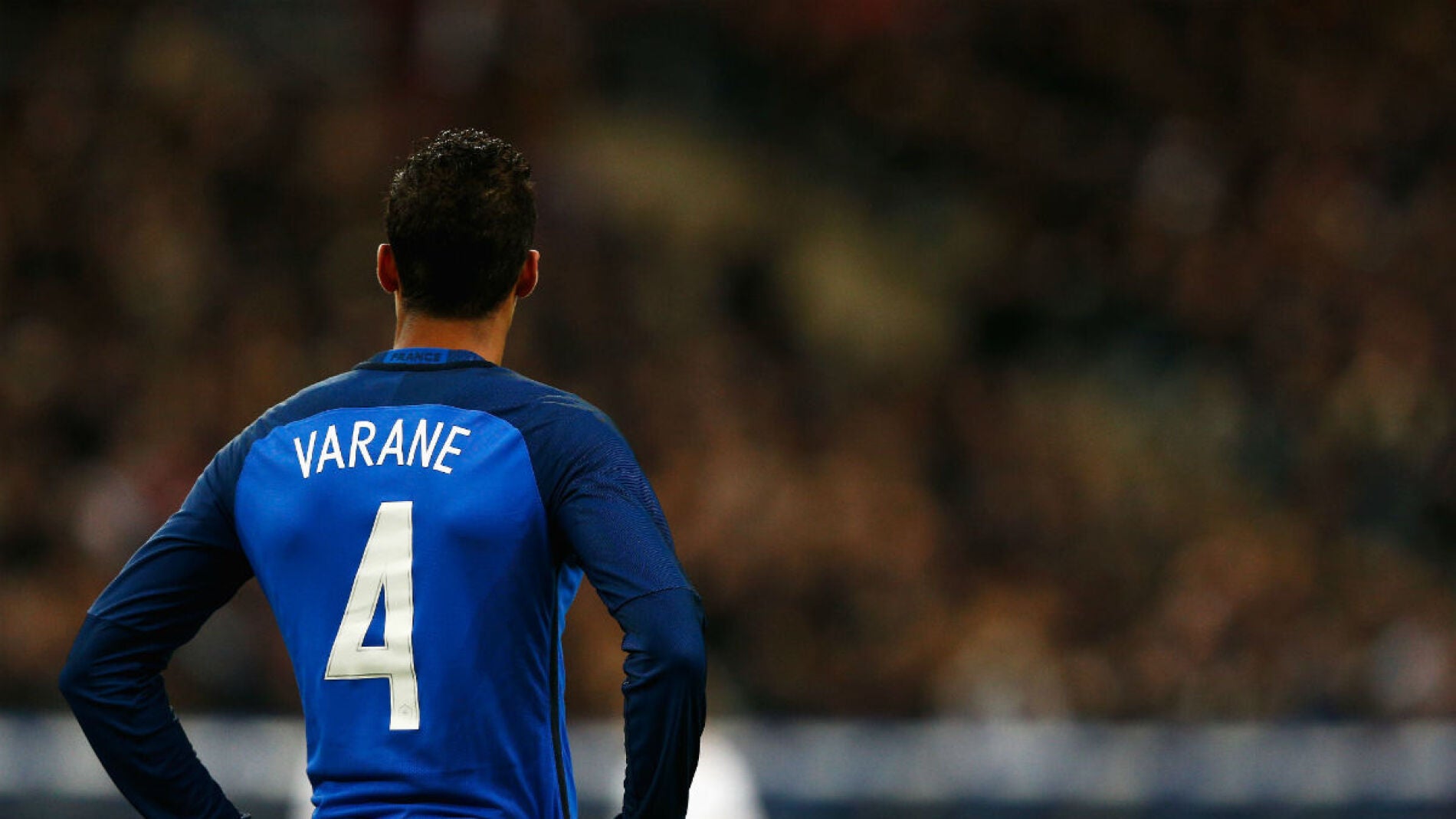 Varane, en un partido de la selecci&oacute;n francesa