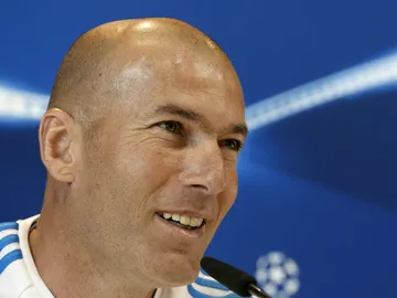 Zinedine Zidane, durante la rueda de prensa Zinedine Zidane, durante la rueda de prensa