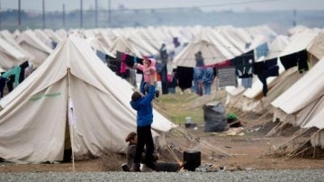 Imagen del campo de refugiados de Idomeni. 