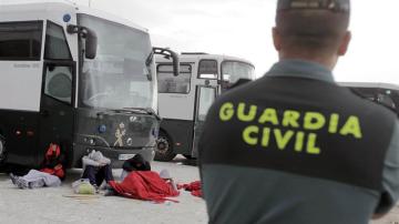 Operación de rescate de inmigrantes por parte de la Guardia Civil