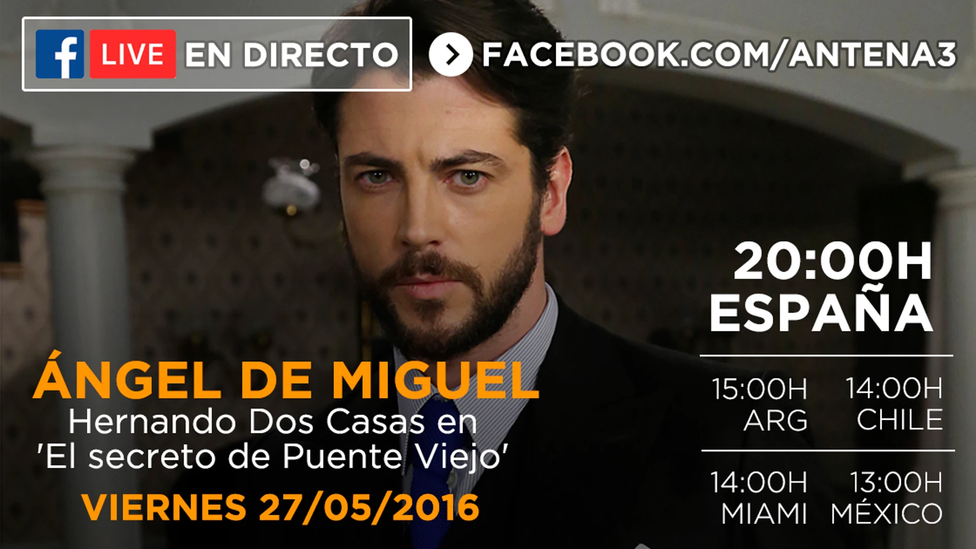 Ángel de Miguel estará en directo en nuestro Facebook este viernes respondiendo a todos los fans de la serie