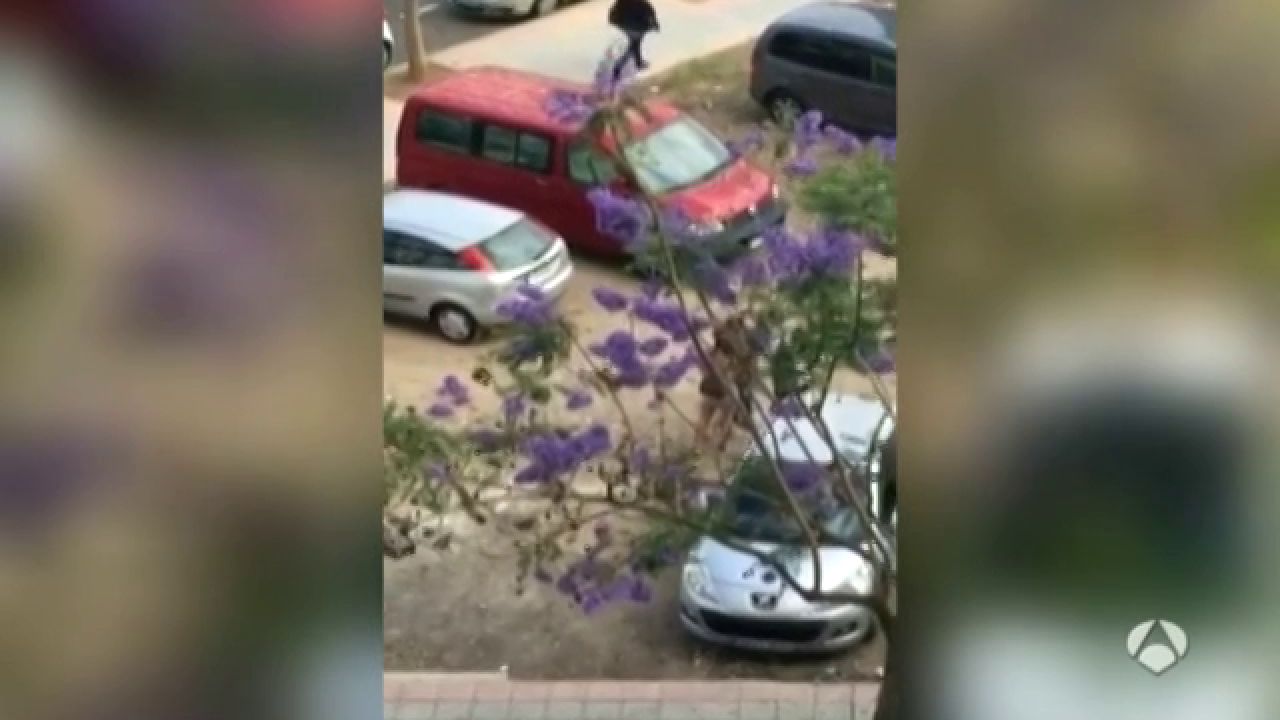 Agrede a su pareja en plena calle y ella lo defiende