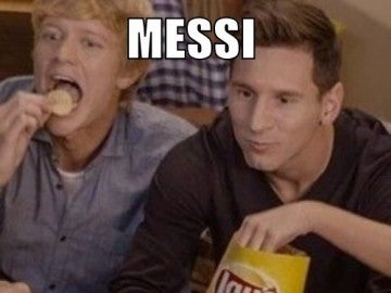 Meme de Lionel Messi en la final de Champions 