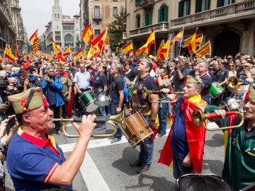 Manifestación convocada por la Hermandad de Caballeros Legionarios de Barcelona