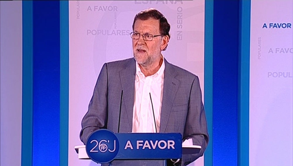 Mariano Rajoy, durante la presentación del programa electoral popular en Barcelona