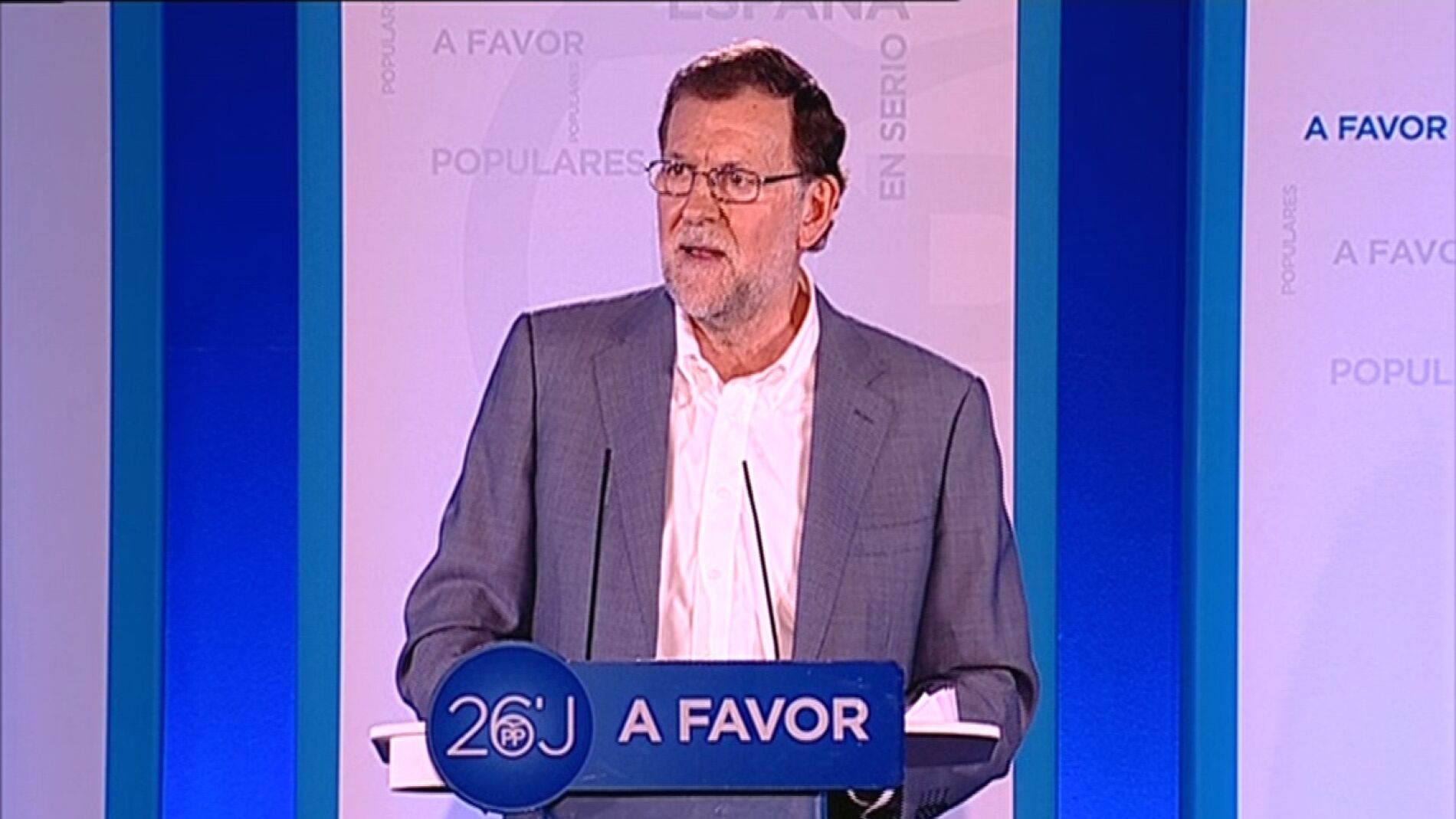 Mariano Rajoy, durante la presentaci&oacute;n del programa electoral popular en Barcelona