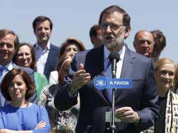 Mariano Rajoy en la presentación de la candidatura del PP en Madrid.