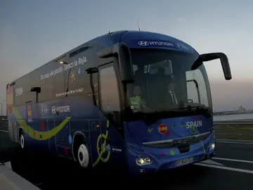 La selección española llegando a Francia La selección española llegando a Francia
