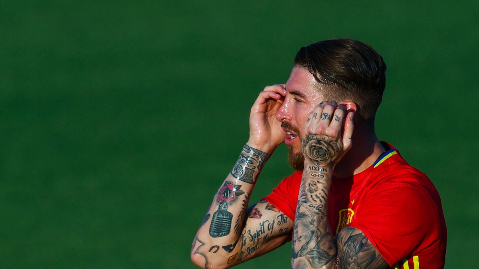 Sergio Ramos con la Selecci&oacute;n de Espa&ntilde;a