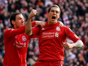 Daniel Agger celebra un gol ante el Manchester United Daniel Agger celebra un gol ante el Manchester United